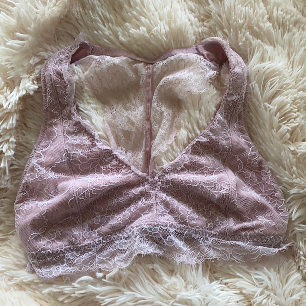light pink lace bralette
